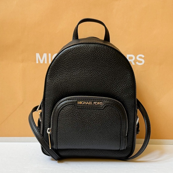 Michael Kors Jaycee XS MINI Convertible Zip Pocket Backpack Black/Silver - Picture 1 of 12